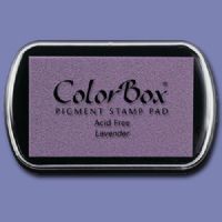 ColorBox 15037 Pigment Ink Stamp Pad, Lavender; ColorBox inks are ideal for all papercraft projects, especially where direct-to-paper, embossing and resist techniques are used; They're unsurpassed for stamping or color blending on absorbent papers where sharp detail and archival quality are desired; UPC 746604150375 (COLORBOX15037 COLORBOX 15037 CS15037 ALVIN STAMP PAD LAVENDER) 