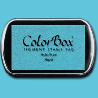 ColorBox 15039 Pigment Ink Stamp Pad, Aqua; ColorBox inks are ideal for all papercraft projects, especially where direct-to-paper, embossing and resist techniques are used; They're unsurpassed for stamping or color blending on absorbent papers where sharp detail and archival quality are desired; UPC 746604150399 (COLORBOX15039 COLORBOX 15039 CS15039 ALVIN STAMP PAD AQUA) 