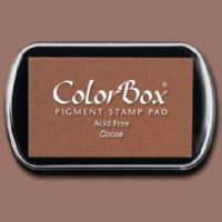 ColorBox 15053 Pigment Ink Stamp Pad, Cocoa; ColorBox inks are ideal for all papercraft projects, especially where direct-to-paper, embossing and resist techniques are used; They're unsurpassed for stamping or color blending on absorbent papers where sharp detail and archival quality are desired; UPC 746604150535 (COLORBOX15053 COLORBOX 15053 CS15053 ALVIN STAMP PAD COCOA) 
