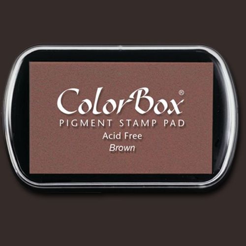 ColorBox 15054 Pigment Ink Stamp Pad, Brown; ColorBox inks are ideal for all papercraft projects, especially where direct-to-paper, embossing and resist techniques are used; They're unsurpassed for stamping or color blending on absorbent papers where sharp detail and archival quality are desired; UPC 746604150542 (COLORBOX15054 COLORBOX 15054 CS15054 ALVIN STAMP PAD BROWN)