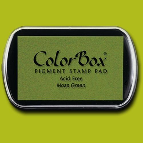 ColorBox 15062 Pigment Ink Stamp Pad, Moss Green; ColorBox inks are ideal for all papercraft projects, especially where direct-to-paper, embossing and resist techniques are used; They're unsurpassed for stamping or color blending on absorbent papers where sharp detail and archival quality are desired; UPC 746604150627 (COLORBOX15062 COLORBOX 15062 CS15062 ALVIN STAMP PAD MOSS GREEN)