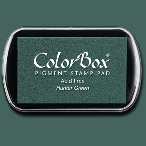 ColorBox 15073 Pigment Ink Stamp Pad, Hunter Green; ColorBox inks are ideal for all papercraft projects, especially where direct-to-paper, embossing and resist techniques are used; They're unsurpassed for stamping or color blending on absorbent papers where sharp detail and archival quality are desired; UPC 746604150733 (COLORBOX15073 COLORBOX 15073 CS15073 ALVIN STAMP PAD HUNTER GREEN)
