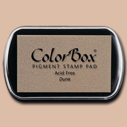 ColorBox 15151 Pigment Ink Stamp Pad, Dune; ColorBox inks are ideal for all papercraft projects, especially where direct-to-paper, embossing and resist techniques are used; They're unsurpassed for stamping or color blending on absorbent papers where sharp detail and archival quality are desired; UPC 746604151518 (COLORBOX15151 COLORBOX 15151 CS15151 ALVIN STAMP PAD DUNE)