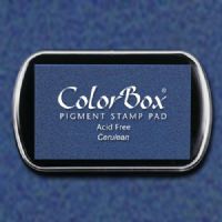 ColorBox 15163 Pigment Ink Stamp Pad, Cerulean; ColorBox inks are ideal for all papercraft projects, especially where direct-to-paper, embossing and resist techniques are used; They're unsurpassed for stamping or color blending on absorbent papers where sharp detail and archival quality are desired; UPC 746604151631 (COLORBOX15163 COLORBOX 15163 CS15163 ALVIN STAMP PAD CERULEAN) 