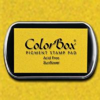 ColorBox 15170 Pigment Ink Stamp Pad, Sunflower; ColorBox inks are ideal for all papercraft projects, especially where direct-to-paper, embossing and resist techniques are used; They're unsurpassed for stamping or color blending on absorbent papers where sharp detail and archival quality are desired; UPC 746604151709 (COLORBOX15170 COLORBOX 15170 CS15170 ALVIN STAMP PAD SUNFLOWER) 