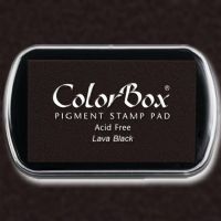 ColorBox 15172 Pigment Ink Stamp Pad, Lava Black; ColorBox inks are ideal for all papercraft projects, especially where direct-to-paper, embossing and resist techniques are used; They're unsurpassed for stamping or color blending on absorbent papers where sharp detail and archival quality are desired; UPC 746604151723 (COLORBOX15172 COLORBOX 15172 CS15172 ALVIN STAMP PAD LAVA BLACK) 