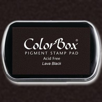 ColorBox 15172 Pigment Ink Stamp Pad, Lava Black; ColorBox inks are ideal for all papercraft projects, especially where direct-to-paper, embossing and resist techniques are used; They're unsurpassed for stamping or color blending on absorbent papers where sharp detail and archival quality are desired; UPC 746604151723 (COLORBOX15172 COLORBOX 15172 CS15172 ALVIN STAMP PAD LAVA BLACK)