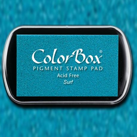 ColorBox 15190 Pigment Ink Stamp Pad, Surf; ColorBox inks are ideal for all papercraft projects, especially where direct-to-paper, embossing and resist techniques are used; They're unsurpassed for stamping or color blending on absorbent papers where sharp detail and archival quality are desired; UPC 746604151907 (COLORBOX15190 COLORBOX 15190 CS15190 ALVIN STAMP PAD SURF)