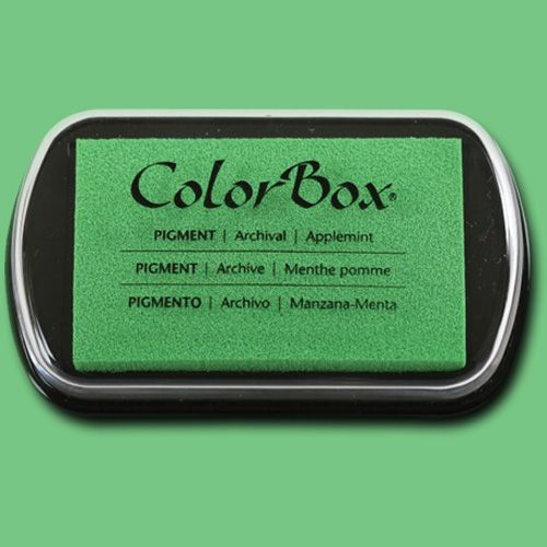 ColorBox 15234 Pigment Ink Stamp Pad, Applemint; ColorBox inks are ideal for all papercraft projects, especially where direct-to-paper, embossing and resist techniques are used; They're unsurpassed for stamping or color blending on absorbent papers where sharp detail and archival quality are desired; UPC 746604152348 (COLORBOX15234 COLORBOX 15234 CS15234 ALVIN STAMP PAD APPLEMINT)
