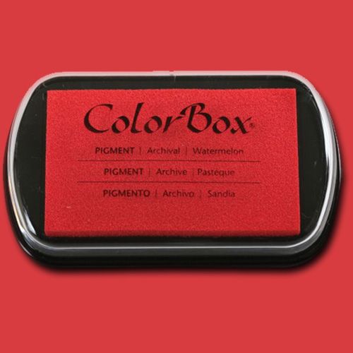 ColorBox 15237 Pigment Ink Stamp Pad, Watermelon; ColorBox inks are ideal for all papercraft projects, especially where direct-to-paper, embossing and resist techniques are used; They're unsurpassed for stamping or color blending on absorbent papers where sharp detail and archival quality are desired; UPC 746604152379 (COLORBOX15237 COLORBOX 15237 CS15237 ALVIN STAMP PAD WATERMELON)