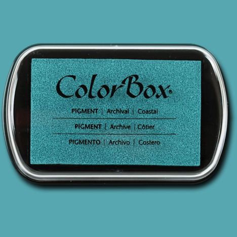 ColorBox 15239 Pigment Ink Stamp Pad, Coastal; ColorBox inks are ideal for all papercraft projects, especially where direct-to-paper, embossing and resist techniques are used; They're unsurpassed for stamping or color blending on absorbent papers where sharp detail and archival quality are desired; UPC 746604152393 (COLORBOX15239 COLORBOX 15239 CS15239 ALVIN STAMP PAD COASTAL)