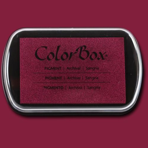 ColorBox 15240 Pigment Ink Stamp Pad, Sangria; ColorBox inks are ideal for all papercraft projects, especially where direct-to-paper, embossing and resist techniques are used; They're unsurpassed for stamping or color blending on absorbent papers where sharp detail and archival quality are desired; UPC 746604152409 (COLORBOX15240 COLORBOX 15240 CS15240 ALVIN STAMP PAD SANGRIA)