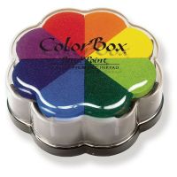 ColorBox CS08001 Petal Point Ink Pad Pinwheel; ColorBox inks are ideal for all papercraft projects, especially where direct-to-paper, embossing and resist techniques are used; They're unsurpassed for stamping or color blending on absorbent papers where sharp detail and archival quality are desired; ColorBox classic pigment inks require heat setting or embossing on coated, glossy or non-absorbent papers; Acid-free; UPC 746604080016 (COLORBOXCS08001 COLORBOX-CS08001 ARTWORK) 