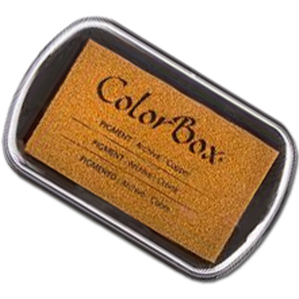 ColorBox CS19093 Full Size, Ink Pad, Copper; Ideal for direct-to-paper, embossing, and resist techniques; Unsurpassed for stamping or color blending on absorbent papers where sharp detail and archival quality are desired; ColorBox classic pigment inks require heat setting or embossing on coated, glossy, or non-absorbent papers; Acid-free; Dimensions 4.00