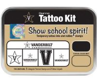 ColorBox CS19627 Vanderbilt University Collegiate Tattoo Kit, Each tin contains five rubber stamps and two temporary tattoo inkpads themed to match the school's identity, Overall tin size is approximately 4" x 5 1/2", Terrific for direct to paper techniques, Show school spirit with officially licensed collegiate product, Dimensions 5.56" x 3.94" x 1.63"; Weight 0.45 lbs; UPC 746604196274 (COLORBOXCS19627 COLORBOX CS19627 COLORBOX-CS19627 CS-19627) 