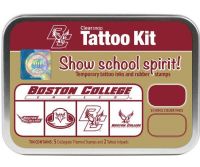 ColorBox CS19632 Boston College Collegiate Tattoo Kit, Each tin contains five rubber stamps and two temporary tattoo inkpads themed to match the school's identity, Overall tin size is approximately 4" x 5 1/2", Terrific for direct to paper techniques, Show school spirit with officially licensed collegiate product, Dimensions 5.56" x 3.94" x 1.63"; Weight 0.45 lbs; UPC 746604196328 (COLORBOXCS19632 COLORBOX CS19632 COLORBOX-CS19632 CS-19632) 