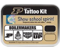 ColorBox CS19646 Purdue University Collegiate Tattoo Kit, Each tin contains five rubber stamps and two temporary tattoo inkpads themed to match the school's identity, Overall tin size is approximately 4" x 5 1/2", Terrific for direct to paper techniques, Show school spirit with officially licensed collegiate product, Dimensions 5.56" x 3.94" x 1.63"; Weight 0.45 lbs; UPC 746604196465 (COLORBOXCS19646 COLORBOX CS19646 COLORBOX-CS19646 CS-19646) 
