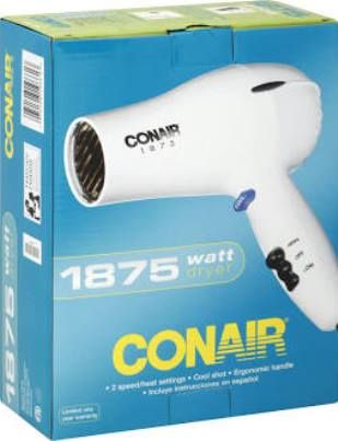 Conair 247X Hair Dryer, 1875 Watts Power, 2 Speed/Heat Settings, Cool Shot, Ergonomic Handle with Nonslip Grip (CONAIR-247X CONAIR247X)