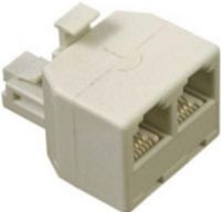 Connect It 20-502 Telephone Duplex Jack Adapter, Ivory, For use with 1 or 2 line phone systems, Allows one split existing phone jacks into 2 (for phone/fax, phone/modem, phone/phone) (CONNECIT20502 20502 20 502 205-02) 
