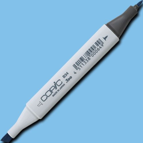 Copic B34-C Original, Manganese Blue Marker; Copic markers are fast drying, double-ended markers; They are refillable, permanent, non-toxic, and the alcohol-based ink dries fast and acid-free; Their outstanding performance and versatility have made Copic markers the choice of professional designers and papercrafters worldwide; Dimensions 5.75