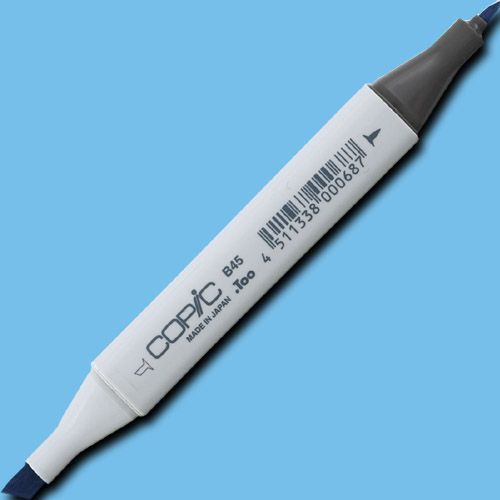 Copic B45-C Original, Smoky Blue Marker; Copic markers are fast drying, double-ended markers; They are refillable, permanent, non-toxic, and the alcohol-based ink dries fast and acid-free; Their outstanding performance and versatility have made Copic markers the choice of professional designers and papercrafters worldwide; Dimensions 5.75
