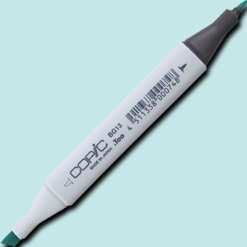 Copic BG13-C Original, Mint Green Marker; Copic markers are fast drying, double-ended markers; They are refillable, permanent, non-toxic, and the alcohol-based ink dries fast and acid-free; Their outstanding performance and versatility have made Copic markers the choice of professional designers and papercrafters worldwide; Dimensions 5.75