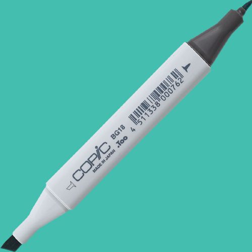Copic BG18-C Original, Teal Blue Marker; Copic markers are fast drying, double-ended markers; They are refillable, permanent, non-toxic, and the alcohol-based ink dries fast and acid-free; Their outstanding performance and versatility have made Copic markers the choice of professional designers and papercrafters worldwide; Dimensions 5.75