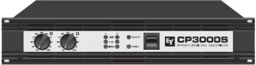 Electro-Voice CP3000S Precision Series Class-H Power Amplifier, 1600 W per channel (2 Ohm), Amplifier Gain 32 dB, Crosstalk less than -80 dB at 1000 Hz, Frequency Response 15 - 40000 Hz, Input Impedance (Balanced) 20 kΩ, Input Sensitivity +5.8dBu, Intermodulation Distortion (SMPTE) 0.02 %, Maximum Bridged Output 4 Ohms 3200 Watts (CP-3000S CP 3000S CP3000 ElectroVoice Electro Voice)