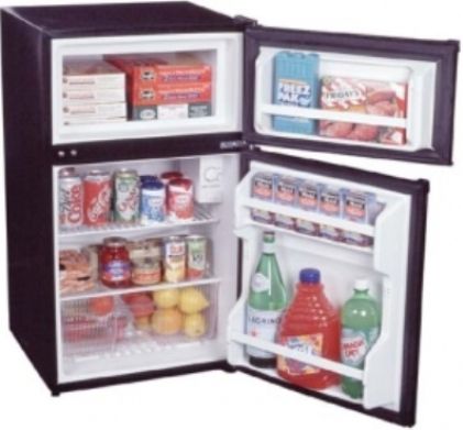 Summit CP-35BLLF Top-Freezer Refrigerator 2.9 Cu. Ft. with Door Storage & Zero Degree Freezer, Black with Lock, Adjustable thermostat, Interior light, 115 volt, 60 hz, Dimensions 33 1/4