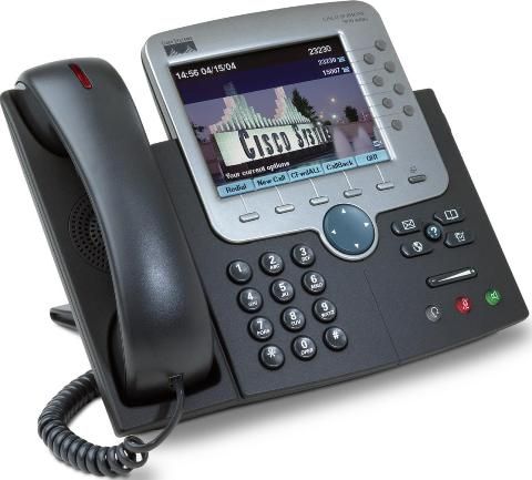 Cisco CP-7970G IP Phone VoIP Phone, Keypad Dialer Type, Base Dialer Location, 8 Programmable Buttons Qty, 24 Ring Tones, New message indicator, new call indicator, LCD display - color, Base Display Location, 320 x 240 pixels Display Resolution, 12-bit - 4096 colors Color Depth, LCD touch screen, backlit Features, Web browser, Additional Functions, Conference Call Capability, Speakerphone, Caller ID, Voice Mail Capability (CP7970G CP-7970G CP 7970G 7970G)