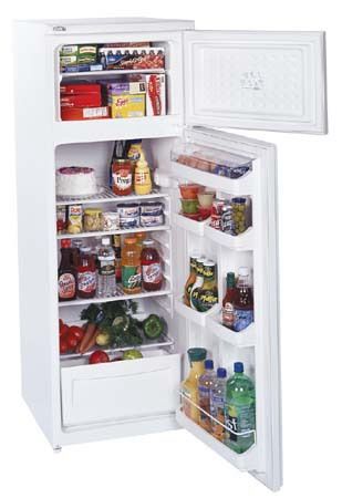 Summit CP-97 Two-Door Refrigerator with Cycle Defrost Freezer, White,  8.3 Cu.Ft. Capacity, Automatic defrost fresh food section and manual defrost freezer, Interior light, Dimensions 56 3/4
