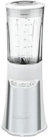 Cuisinart CPB-300W Compact Portable Blending/Chopping System; Sleek electronic touchpad with LED indicator lights; Powerful 350-watt; High, Low and Pulse controls; Standby mode; safety interlock and auto stop features; BS housing with stainless steel front pane; BPA-free Tritan 32-oz. blender jar, 8-oz. chopping cup, and set of four 16-oz. travel cups; Weight 7.60 pounds; Dimensions 13.75" x 6.75" x 14.75" (CPB300W CPB300W CPB-300W) 