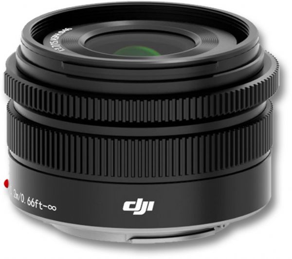 DJI CP.BX.000088 ASPH Prime Lens 15mm f/1.7, Micro four thirds lens mount, 30mm (35mm equivalent), f/1.7 to f/16 aperture range, Three aspherical elements, Manual aperture ring, Works with zenmuse X5 / X5R cameras, Dimensions 3.8