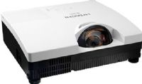 Hitachi CP-DW10N LCD Projector, 2000 ANSI lumens Image Brightness, 1500 ANSI lumens Reduced Image Brightness, 400:1 Image Contrast Ratio, 59.8 in - 120 in Image Size, 2 ft - 4.3 ft Projection Distance, 1.35x Digital Zoom Factor, 1280 x 800 WXGA native / 1600 x 1200 WXGA resized Resolution, Widescreen Native Aspect Ratio, 16.7 million colors Support, 120 V Hz x 106 H kHz Max Sync Rate, 180 Watt Lamp Type UHB, 3000 hours Typical / 4000 hours economic mode Lamp Life Cycle (CPDW10N CP-DW10N CP DW10N 