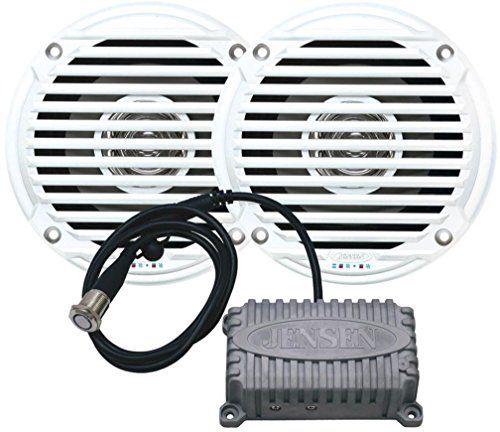 Jensen CPM50 Marine Speaker Package, Includes JAHD240BT Two-Channel Bluetooth Amplifier with Two MS5006W 5.25