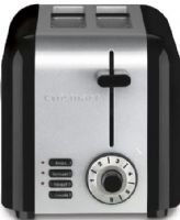 Cuisinart CPT-320 Two-Slice Compact Stainless Toaster; Compact design; Stainless steel construction; 6-setting shade dial; Reheat, Defrost and Bagel controls; 11/2"-wide toasting slots; Slide-out crumb tray; BPA free; Dimensions (LxWxH) 12" x 7.5" x 8.5"; Weight 3.7 lbs; UPC 086279060266 (CPT320 CPT 320 CP-T320) 