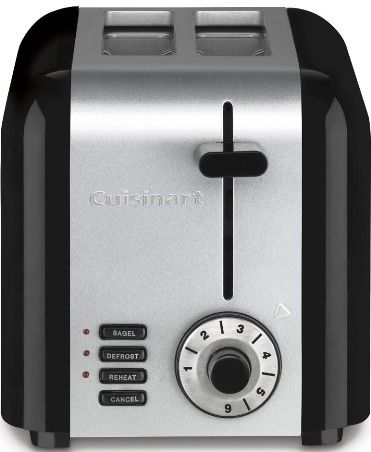 Cuisinart CPT-320 Two-Slice Compact Stainless Toaster; Compact design; Stainless steel construction; 6-setting shade dial; Reheat, Defrost and Bagel controls; 11/2