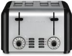 Cuisinart CPT-340 4-Slice Compact Stainless Toaster, Stainless steel construction, 6-setting shade dial, Reheat and Defrost, Bagel controls, 1 1/2"-wide toasting slots, Slide-out crumb tray, Weight 6 pounds, UPC 086279060297 (CPT340 CPT340) 
