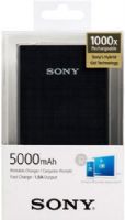 Sony CP-V5A-B Portable USB Charger, Black, Provides two smartphone charges with Micro USB, 5000mAh Battery capacity, Additional devices run time Up to 7-20 hours talk, 1000 times recharge, Output current 1.5A, Charging time: 7 Hrs (AC) 12 Hrs (USB), Micro USB Cable, UPC 008562016309 (CPV5AB CPV5A-B CP-V5AB CP-V5A) 