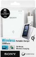 Sony CP-W5 Wireless USB Portable Power Supply, Wireless portable power on the go, Internal Li-ion Polymer 5000mAh rechargeable battery, Charging pad with pass through charging, Pre charged and ready to use, 1.5A for fast charging, Micro USB cable included for wired charging, Up to 1000x rechargeable, Aluminum body design, UPC 008562014893 (CPW5 CP W5 CPW-5) 