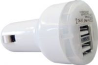 HamiltonBuhl CPWR-DU02 Comprehensive Dual USB Car Charger; 12V cigarette male plug to 2 USB A female; White plastic to match your Apple devices; Fits with all USB 1A or 2.1A devices, including iPad; RoHS Compliant (HAMILTONBUHLCPWRDU02 CPWRDU02 CPWR DU02) 