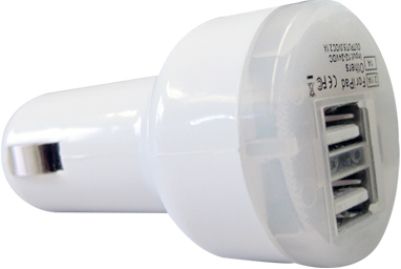 HamiltonBuhl CPWR-DU02 Comprehensive Dual USB Car Charger; 12V cigarette male plug to 2 USB A female; White plastic to match your Apple devices; Fits with all USB 1A or 2.1A devices, including iPad; RoHS Compliant (HAMILTONBUHLCPWRDU02 CPWRDU02 CPWR DU02)