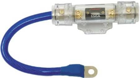 Audiopipe CQ9300P-BL Heavy Duty ANL Fuse Holder with Power Cable, Blue, One Foot (0.3M) OGA Blue Power Cable, Platinum ANL Type Fuse Holder, Platinum 250A ANL Fuse, Blue LED Status Indicator (CQ9300PBL CQ9300P BL CQ-9300PBL CQ 9300P-BL CQ9300 Audio Pipe)