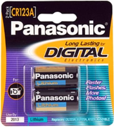 Panasonic CR-123APA/2B Photo Lithium Batteries 2 Pack 3 Volt, UPC 073096700390 (CR-123A CR-123 123 123A 123AP 123APA 123APA2B CR123APA2B CR123APA2 CR123APA CR123AP CR123A CR123)