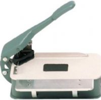 Lassco CR-20 Corner Cutter, Designed to handle paper and plastic products, Handles up to a 1/2” of stock per cut, Shear action cutting, Its 5” x 10-1/2” size makes it easy for use all around any office or factory, Unbreakable plastic top-plate, Accepts Standard and Special size Cornerounder cutting units (CR20 CR 20) 