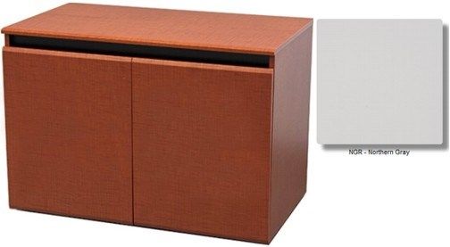 AVF Audio Visual Furniture International CR2000EX-NRG Two Door Credenza, Northern Gray, Thermowrap surf(x) finish, Raised panel front doors, Locking front and rear doors, RR12 12RU rackrails per bay (24RU total), FAN 53 CFM quiet 120mm AC fan (1 per bay), 4