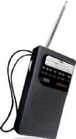 Coby CR203BLK Pocket Size AM/FM Radio, Black, Excellent sound and reception, Analog tuning, Tuning & volume dials, Built-in speaker, FM 88-108MHZ, AM 526-1606KHZ, Headphone jack, Telescoping antenna, Carry strap, 2AA batteries (not-included), UPC 812180025366 (CR-203-BLK CR-203BLK CR203-BLK CR203 BLK CR203BK) 