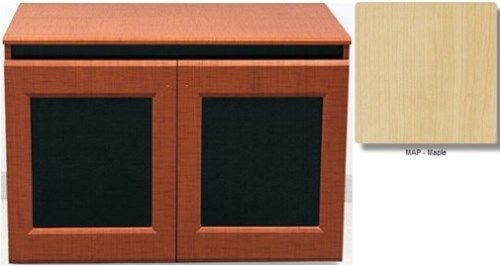 AVF Audio Visual Furniture International CR2200EX-MAP IR Two Door Credenza, Maple, Thermowrap surf(x) finish, Raised panel infrared pass through acrylic front doors, Locking front and rear doors, RR12 12RU rackrails per bay (24RU total), FAN 53 CFM quiet 120mm AC fan (1 per bay), 4