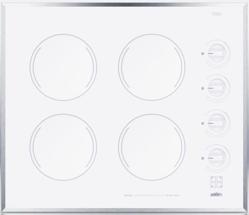 Summit Cr424wh Wide 24 4 Burner Electric Cooktop With Smooth