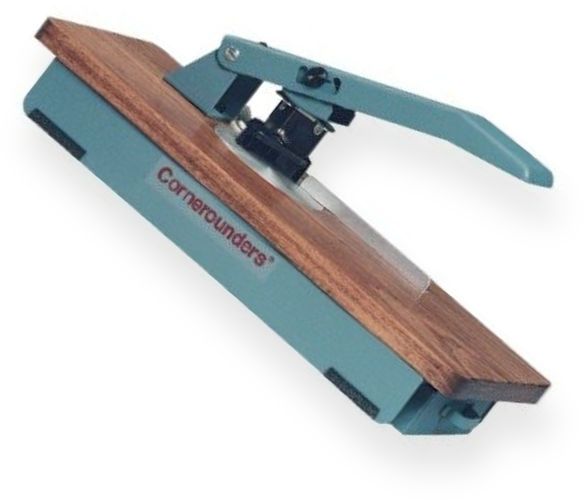 Lassco CR-50B Corner Cutter, Designed to handle paper and plastic products, Handles up to a 1/2 of stock per cut, Shear action cutting for hard-to-do jobs, Table size of 9 x 18 to handle large products, Heavy-duty Wooden top-plate for durability, Accepts Standard, Special and Large size Cornerounder cutting units (CR50B CR 50B CR50-B CR50)